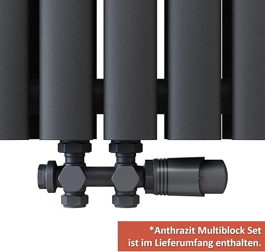 ELEGANT verticale radiator 1800 x 354 mm antraciet dubbellaags 1230W