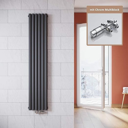 ELEGANT verticale radiator 1800 x 354 mm antraciet dubbellaags 1230W