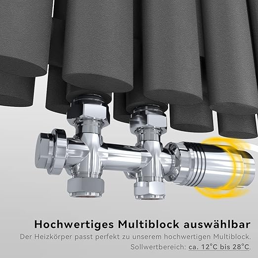 ELEGANT verticale radiator 1800 x 354 mm antraciet dubbellaags 1230W