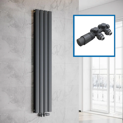 ELEGANT designradiator verticaal dubbel 1600x308 mm 920W Antraciet