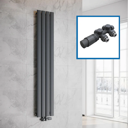 ELEGANT designradiator verticaal dubbel 1600x308 mm 920W Antraciet