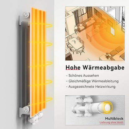 ELEGANT paneelradiator wit 1600x308mm verticale radiator dubbellaags 920 Watt
