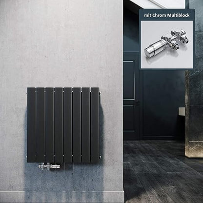 ELEGANT horizontale radiator 630 x 616 mm paneelradiator antraciet