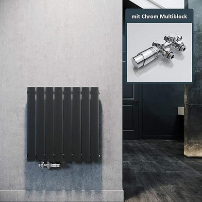 ELEGANT horizontale radiator 630 x 616 mm paneelradiator antraciet