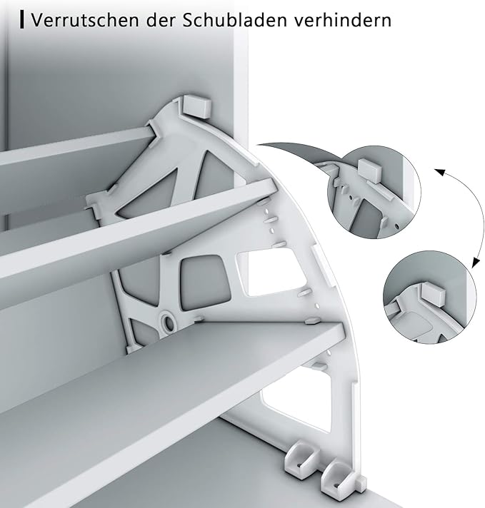 SONNI Schoenenkast 3 vakken, wit,120x63x30cm