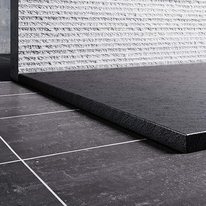 SONNI Douchebak leisteenlook en antislip structuur zwart, inclusief sifon