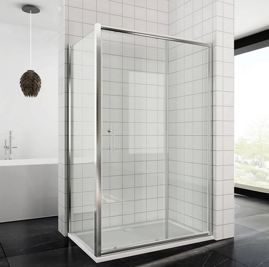 SONNI Douchecabine schuifdeur met zijwand 100-170cm hoogte 185cm