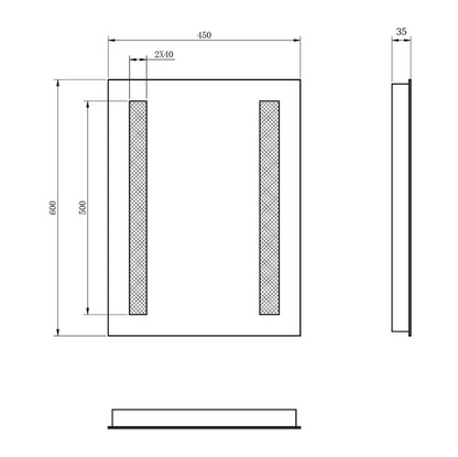 SONNI 45x60cm Badkamer spiegel met verlichting wandschakelaar