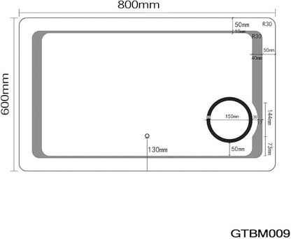 SONNI 80x60cm LED-spiegel badkamerspiegel met verlichting en aanraakschakelaar
