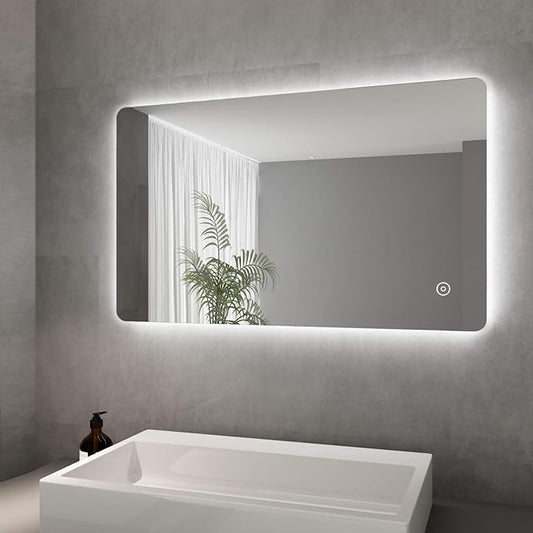 ELEGANT Wandspiegel 100 x 60 cm led-badkamerspiegel met verlichting