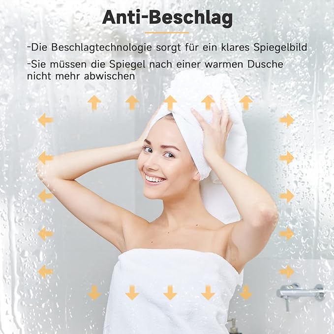 ELEGANT Wandspiegel 100 x 60 cm led-badkamerspiegel met verlichting