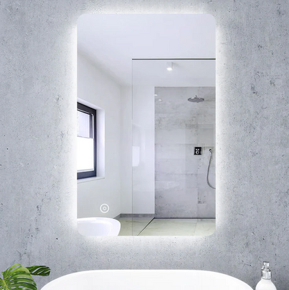 SONNI Led-badkamerspiegel, 80 x 50 cm, spiegel met verlichting en anti-condens