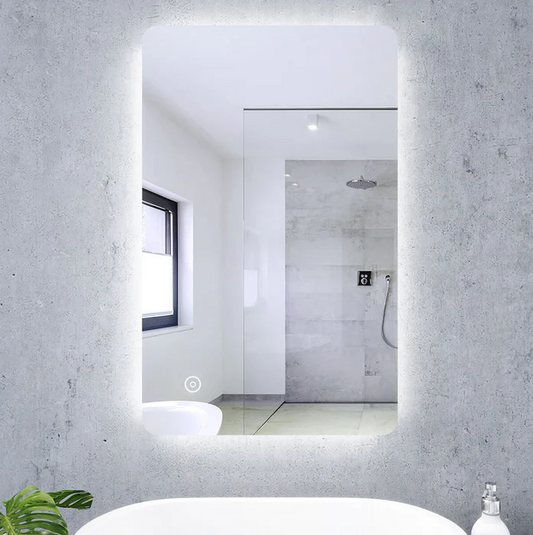 SONNI Led-badkamerspiegel, 80 x 50 cm, spiegel met verlichting en anti-condens