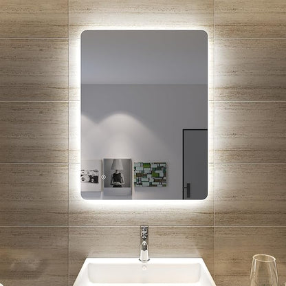 SONNI Badkamer spiegel met verlichting en aanraakschakelaar , 80 x 60 cm