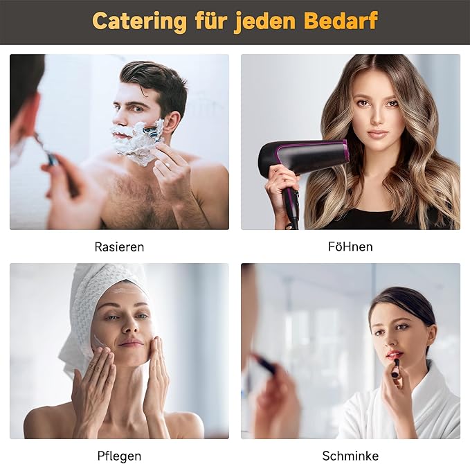 SONNI Badkamer spiegel met verlichting en aanraakschakelaar , 80 x 60 cm