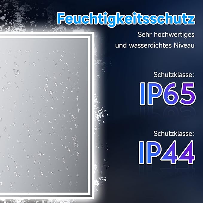 SONNI Badkamerspiegel met verlichting, 120 x 70 cm led-spiegel met anti-condens en bluetooth