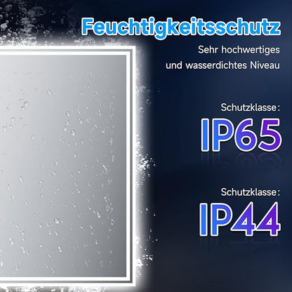 SONNI Badkamerspiegel met verlichting, 120 x 70 cm led-spiegel met anti-condens en bluetooth