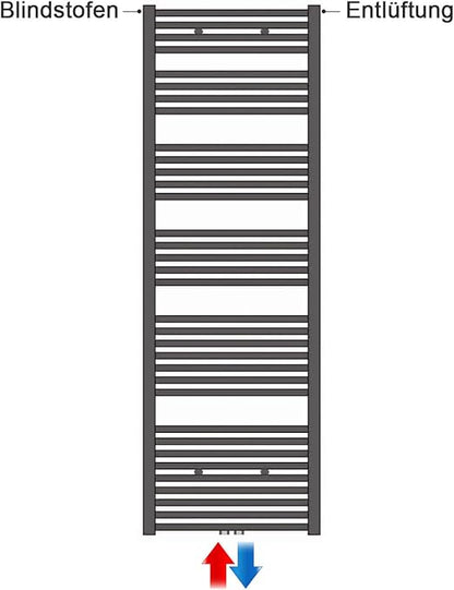 SONNI handdoek radiator wit recht 60 x 100 cm 575W