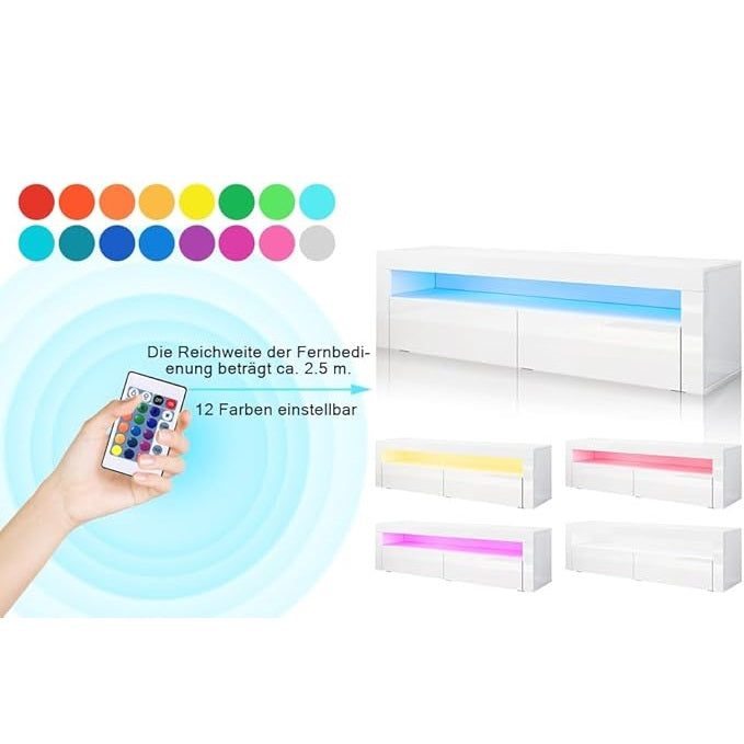 SONNI TV Meubel Wit 155cm met ledverlichting