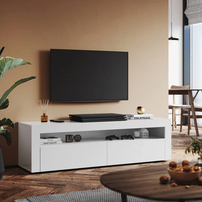 SONNI TV Meubel Wit 155cm met ledverlichting
