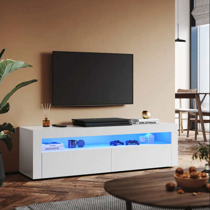 SONNI TV Meubel Wit 155cm met ledverlichting