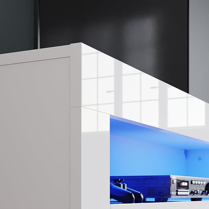 SONNI TV Meubel Wit 155cm met ledverlichting