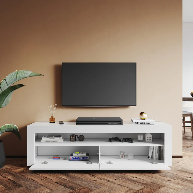 SONNI TV Meubel Wit 155cm met ledverlichting