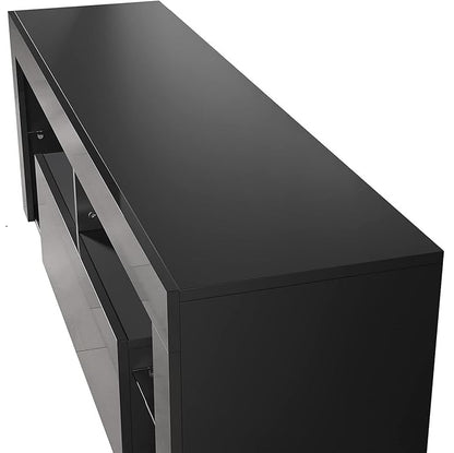 SONNI tv meubel Lowboard zwart met LED-verlichting 140 x 35 x 50,5 cm