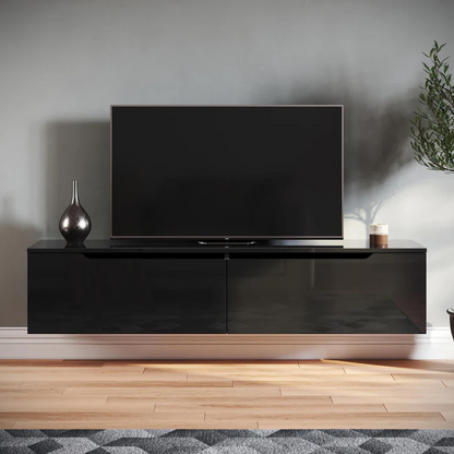 SONNI TV opzetkast 140 x 35 x 30 cm Zwart met LED-verlichting
