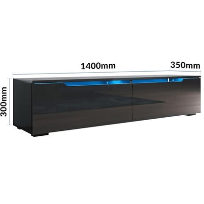 SONNI TV opzetkast 140 x 35 x 30 cm Zwart met LED-verlichting