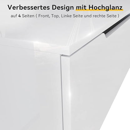 SONNI TV-meubel hangende televisietafel met LED-verlichting Wit