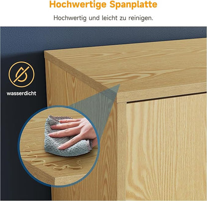 SONNI TV-meubel lowboard voor tv 60 inch met 2 kasten 135 x 35 x 70 cm, houtkleur