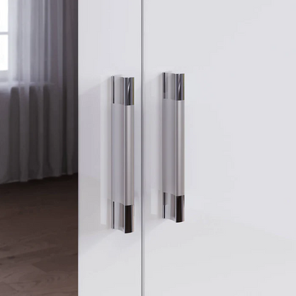 SONNI Moderne 2-deurs kledingkast met spiegeldeur, kleine tot middelgrote kledingkast wit