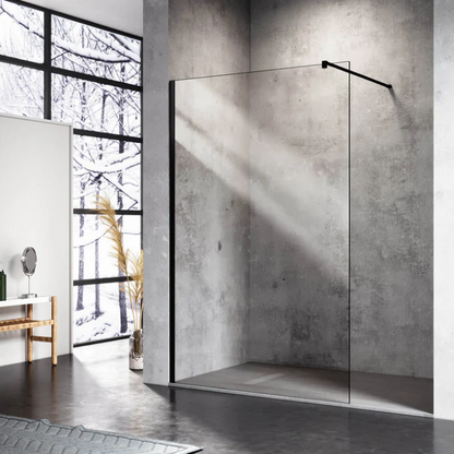 SONNI inloopdouche incl. stabilisator en antikalk 80x200cm mat zwarte