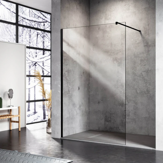 SONNI inloopdouche incl. stabilisator en antikalk 80x200cm mat zwarte