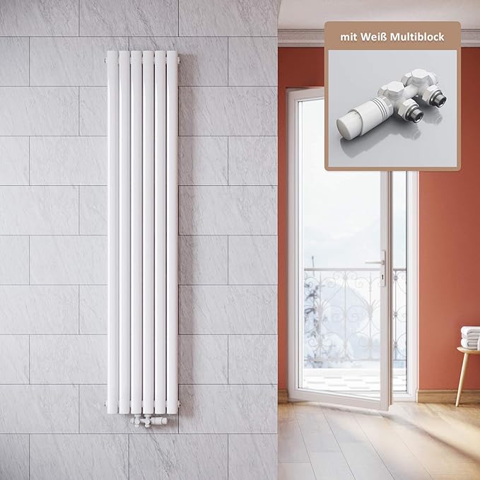 ELEGANT Klassieke radiator verticaal 1800 x 354 mm wit 1230W